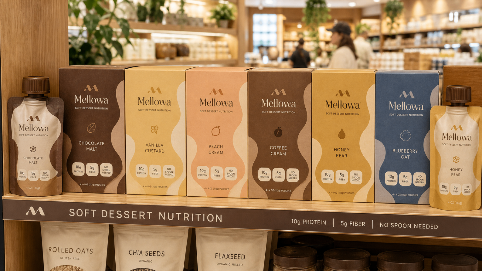 Mellowa on a premium retail shelf